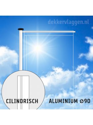 Fahnenmast mit nicht hissbaren Ausleger Zilindrisch Aluminium 8 Meter Ø90 mm