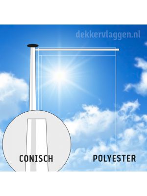 Fahnenmast mit nicht hissbaren Ausleger Konisch GFK 6 oder 7 Meter 