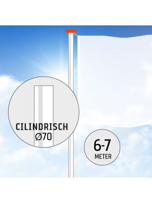 Fahnenmast Zilindrisch Aluminium 6 oder 7 meter Ø70mm