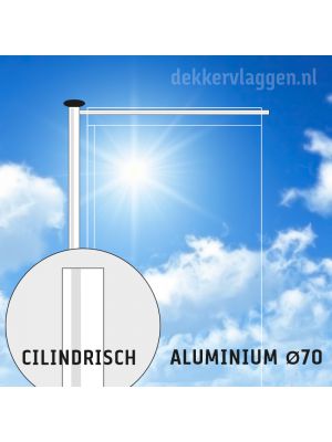 Fahnenmast mit nicht hissbaren Ausleger Zilindrisch Aluminium 6 oder 7 Meter Ø70 mm